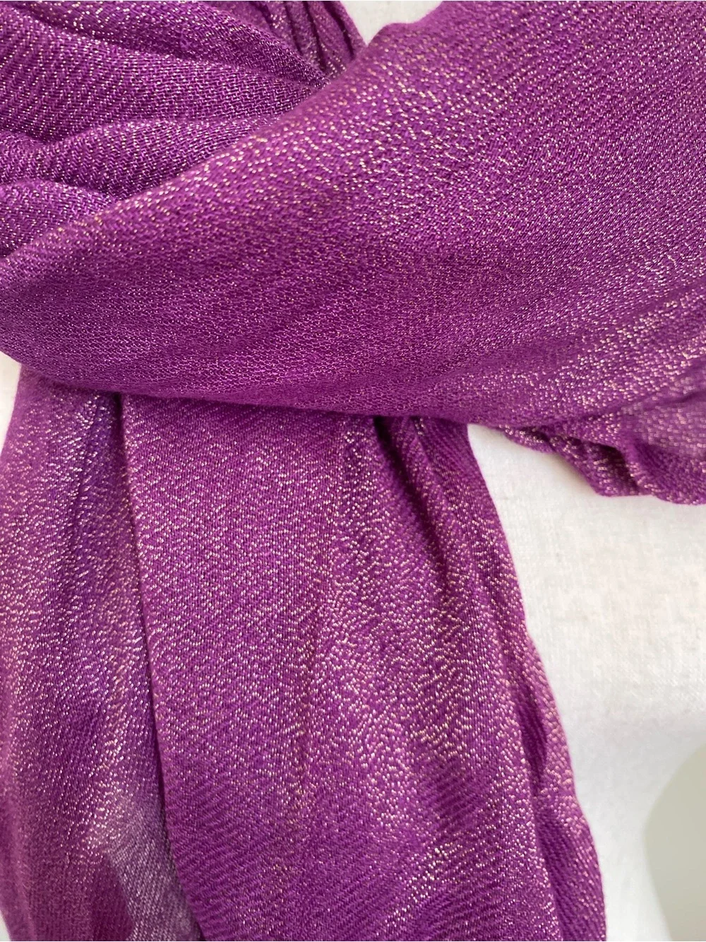 Women's Lightweight Plum metallic Wrap Scarf